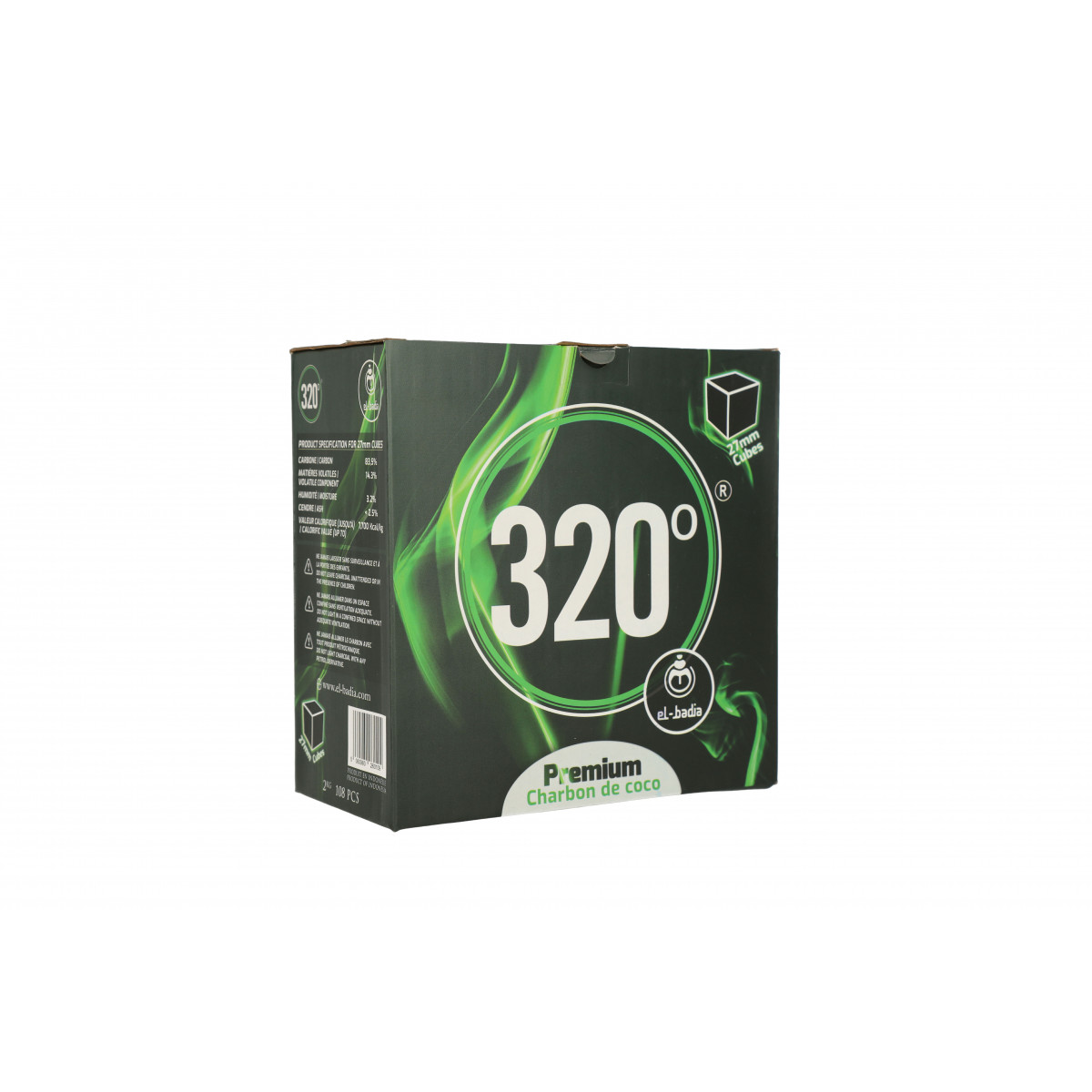Charbons El-Badia 320° CUBES 27mm 2Kg