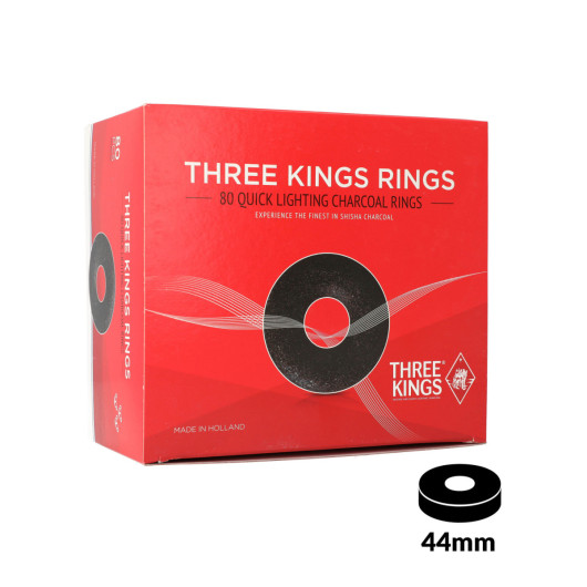 Charbons THREE KINGS RINGS 44mm boîte de 80