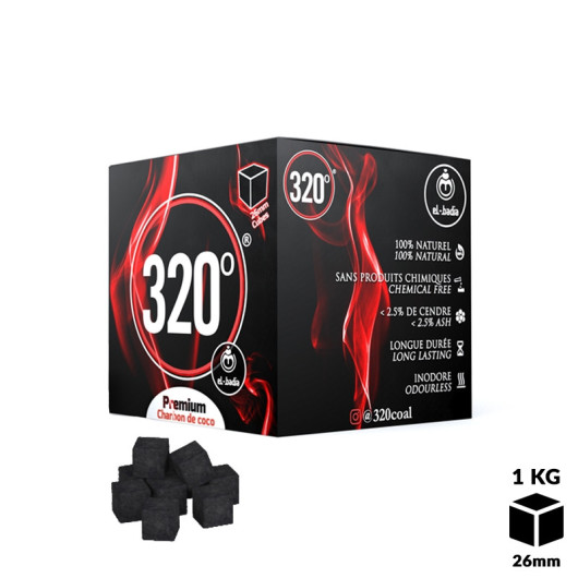Charbons El-Badia 320° CUBES 26mm 1Kg