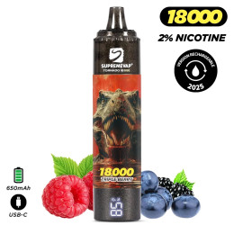 PACK 3 Puff 18k Supremevap Tornado remplissable 2% Nicotine