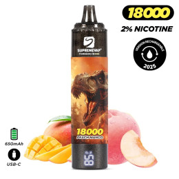 PACK 3 Puff 18k Supremevap Tornado remplissable 2% Nicotine