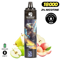 PACK 3 Puff 18k Supremevap Tornado remplissable 2% Nicotine
