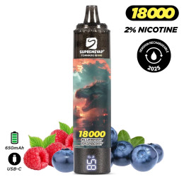 PACK 3 Puff 18k Supremevap Tornado remplissable 2% Nicotine